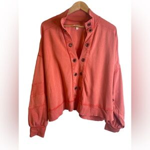 NWOT Pilcro Anthropologie Coral Grommet Pullover Sweatshirt